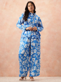 all about you Plus Size Floral Print Co-Ords With a Tie-ups Belt