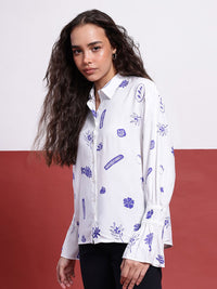 DressBerry Indie Printed Shirt Style Top