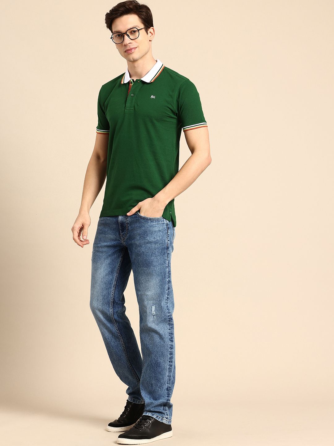 Being Human Polo Collar Pure Cotton T-shirt