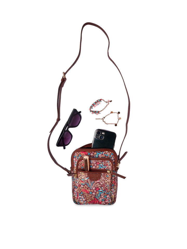 TEAL BY CHUMBAK Floral Printed Small Sling Bag