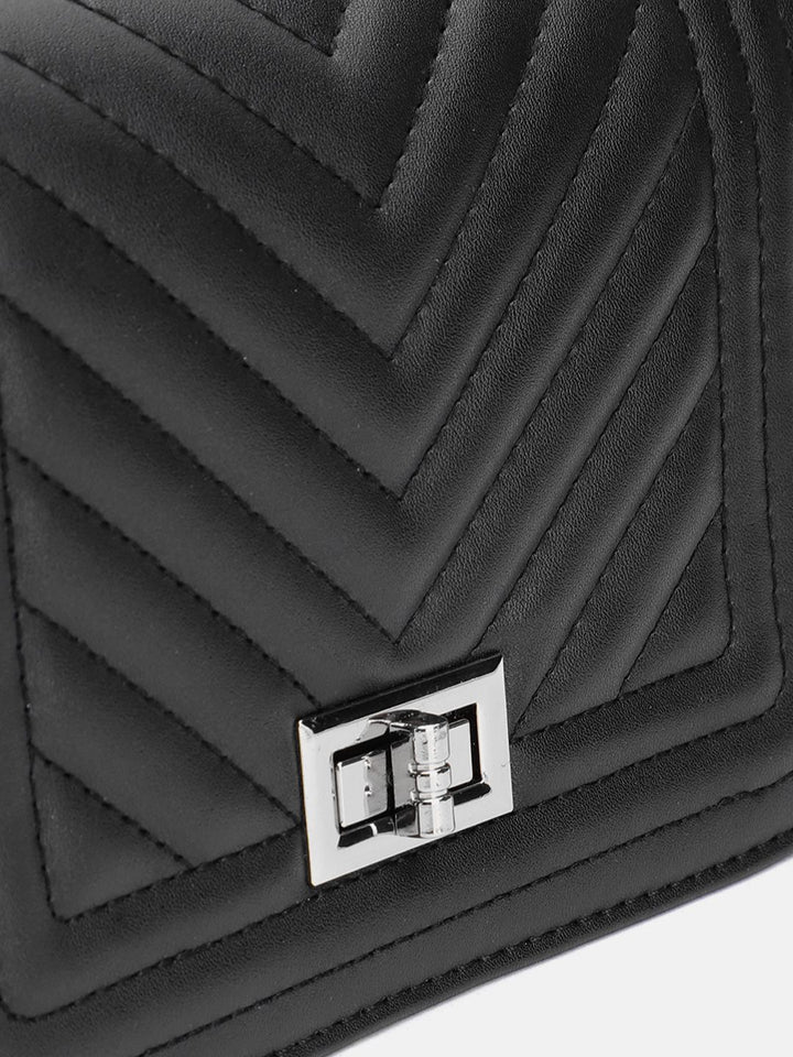 Lino Perros Geometric Textured Structured Sling Bag with Quilted Detail