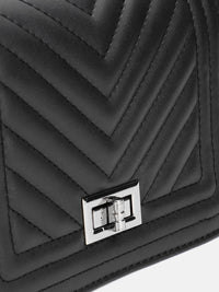 Lino Perros Geometric Textured Structured Sling Bag with Quilted Detail