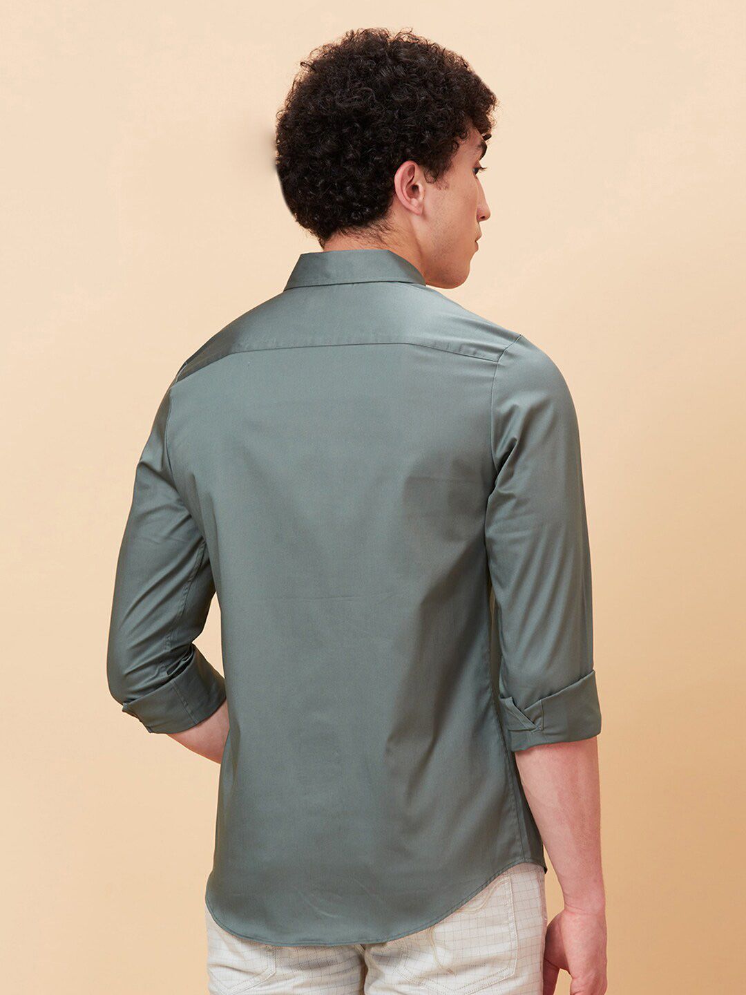 Being Human Spread Collar Slim Fit Cotton Casual Shirt