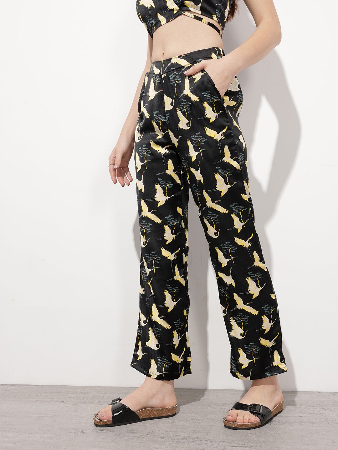DressBerry Close To Nature Bird Printed Trousers