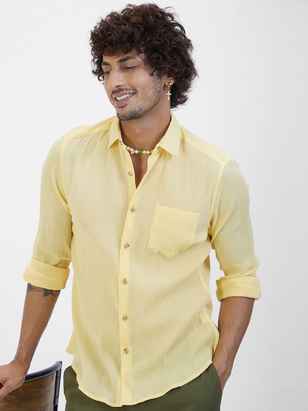 VASTRADO Classic Slim Fit Cotton Casual Shirt