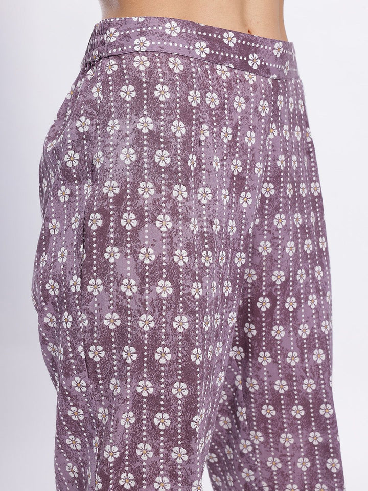 Anouk Floral Printed Pure Cotton Straight Kurta with Trousers & Dupatta