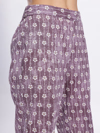 Anouk Floral Printed Pure Cotton Straight Kurta with Trousers & Dupatta
