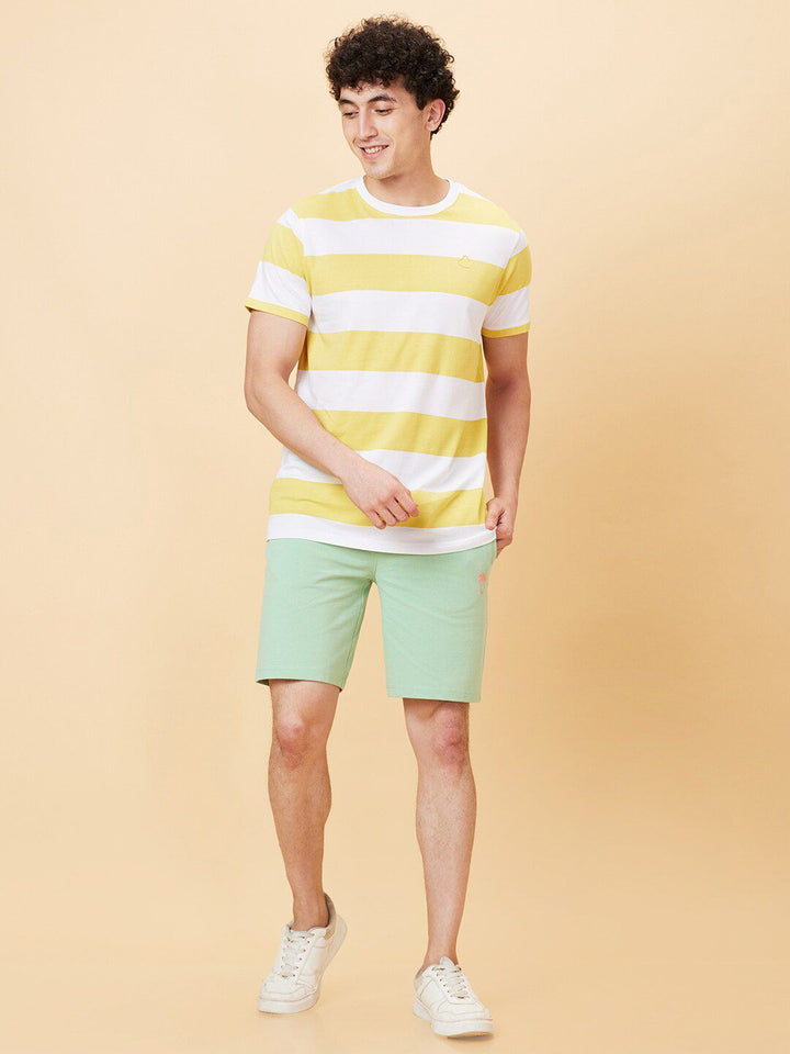 Being Human Striped Pure Cotton Round Neck Casual T-shirt