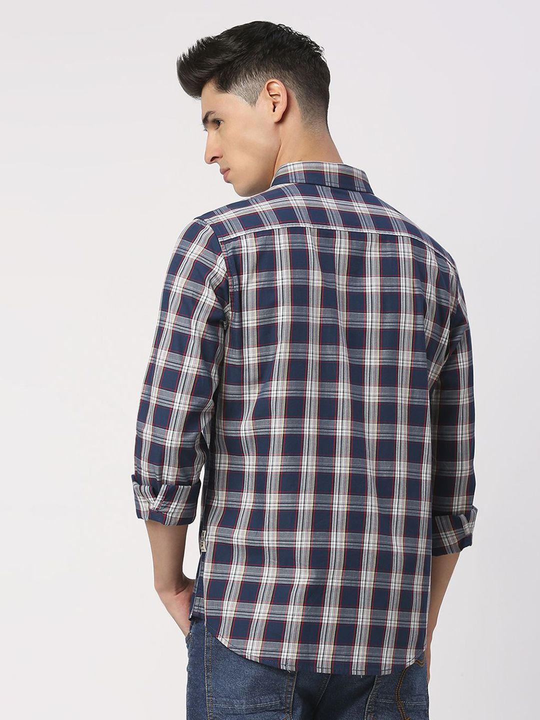 Being Human Men Slim Fit Button-Down Collar Tartan Checks Opaque Checked Casual Shirt