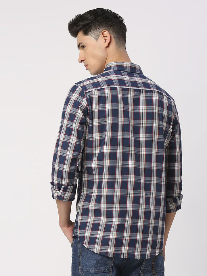 Being Human Men Slim Fit Button-Down Collar Tartan Checks Opaque Checked Casual Shirt