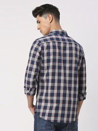 Being Human Men Slim Fit Button-Down Collar Tartan Checks Opaque Checked Casual Shirt