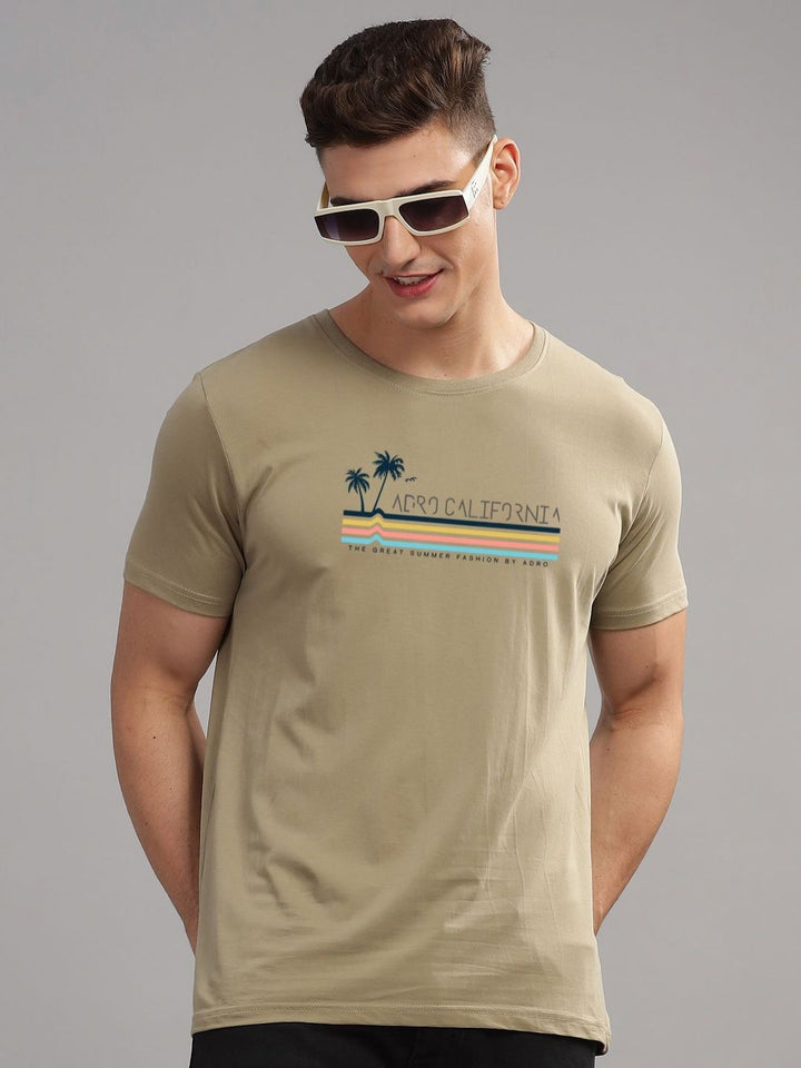 ADRO Typography Printed Round Neck Pure Cotton T-shirt