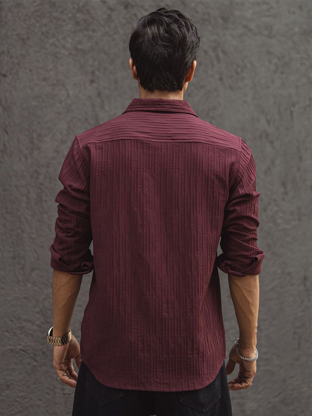 Powerlook Men Striped Spread Collar Casual Shirt