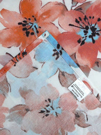 BOMBAY DYEING Allure Orange & White Printed 144 TC Pure Cotton Fitted Queen Bedsheet Set