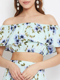 Berrylush Women Green Floral Printed Co-ordinate Sets Dress