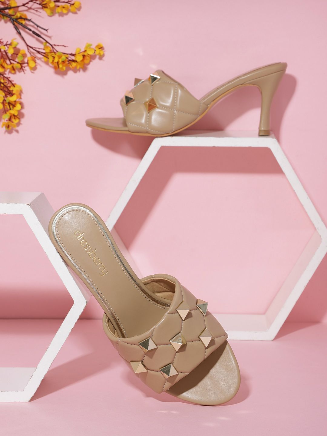 DressBerry Studded Block Heels