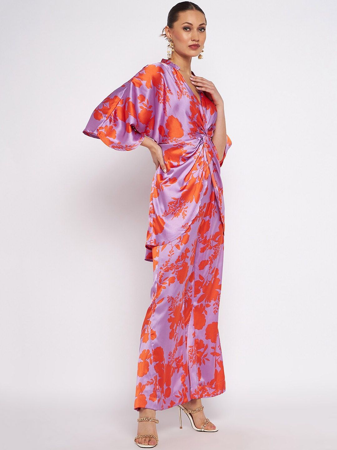 Antheaa Women Floral Printed Top & Trouser Co-Ord Set