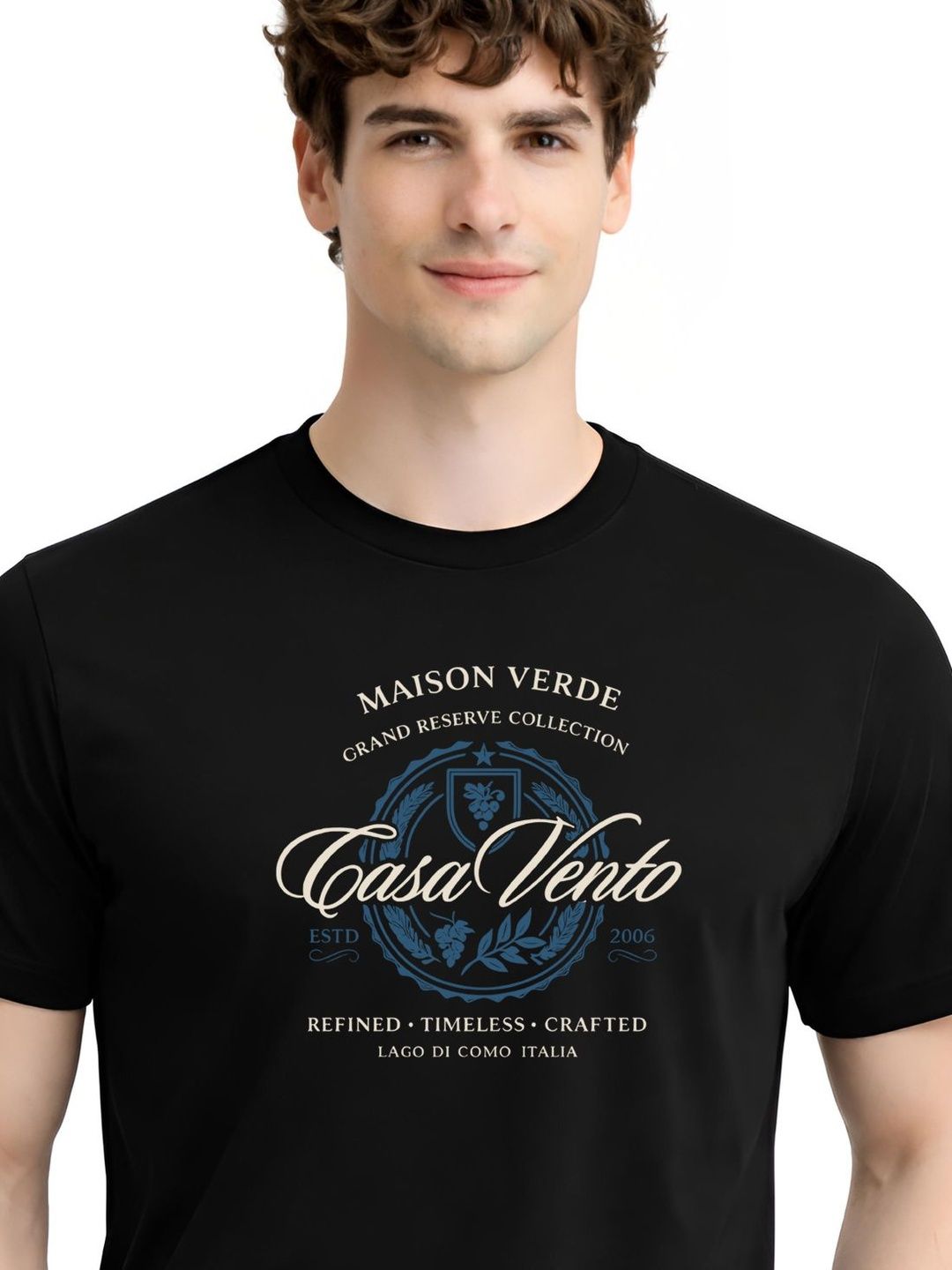 ADRO Typography Printed Round Neck Cotton Regular Fit T-shirt