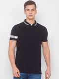 SPYKAR Men Blue Polo Collar Pockets Slim Fit T-shirt