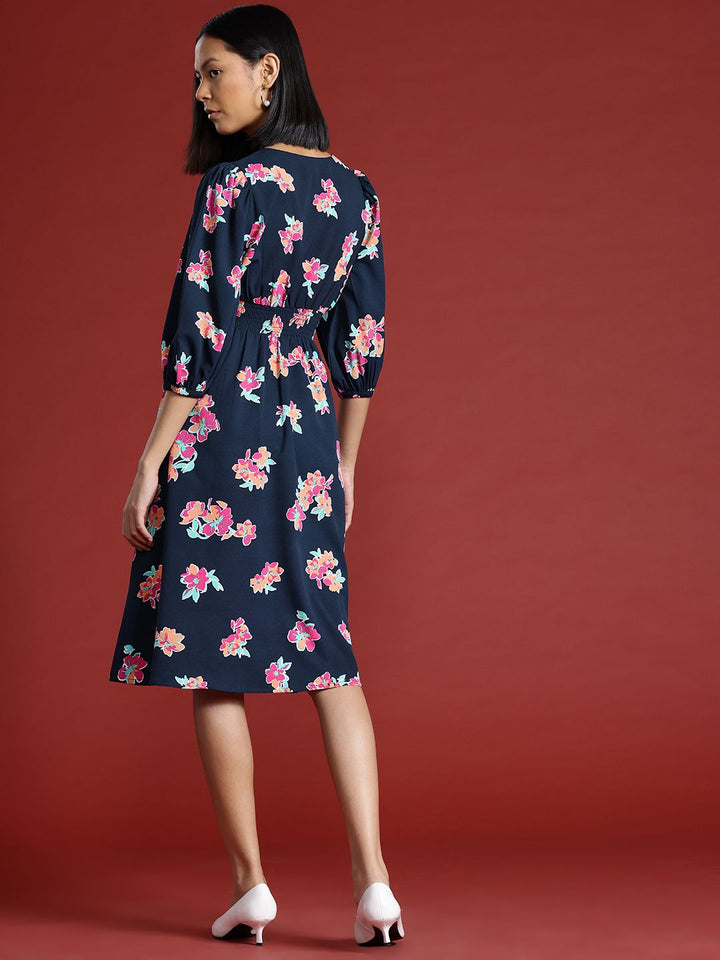 all about you Floral Printed Midi Fit & Flare Dress