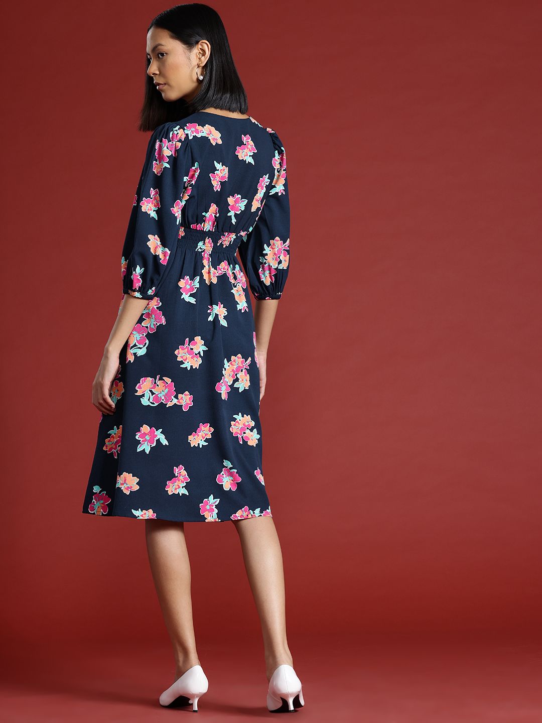 all about you Floral Printed Midi Fit & Flare Dress