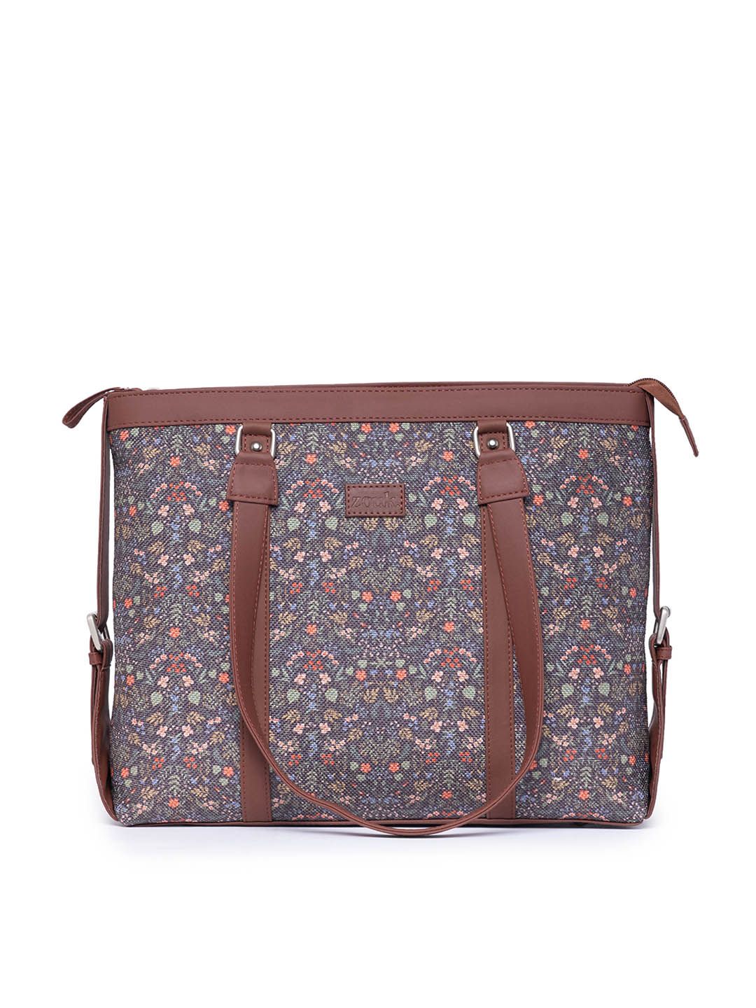 ZOUK Floral Printed Structured Shoulder Bag