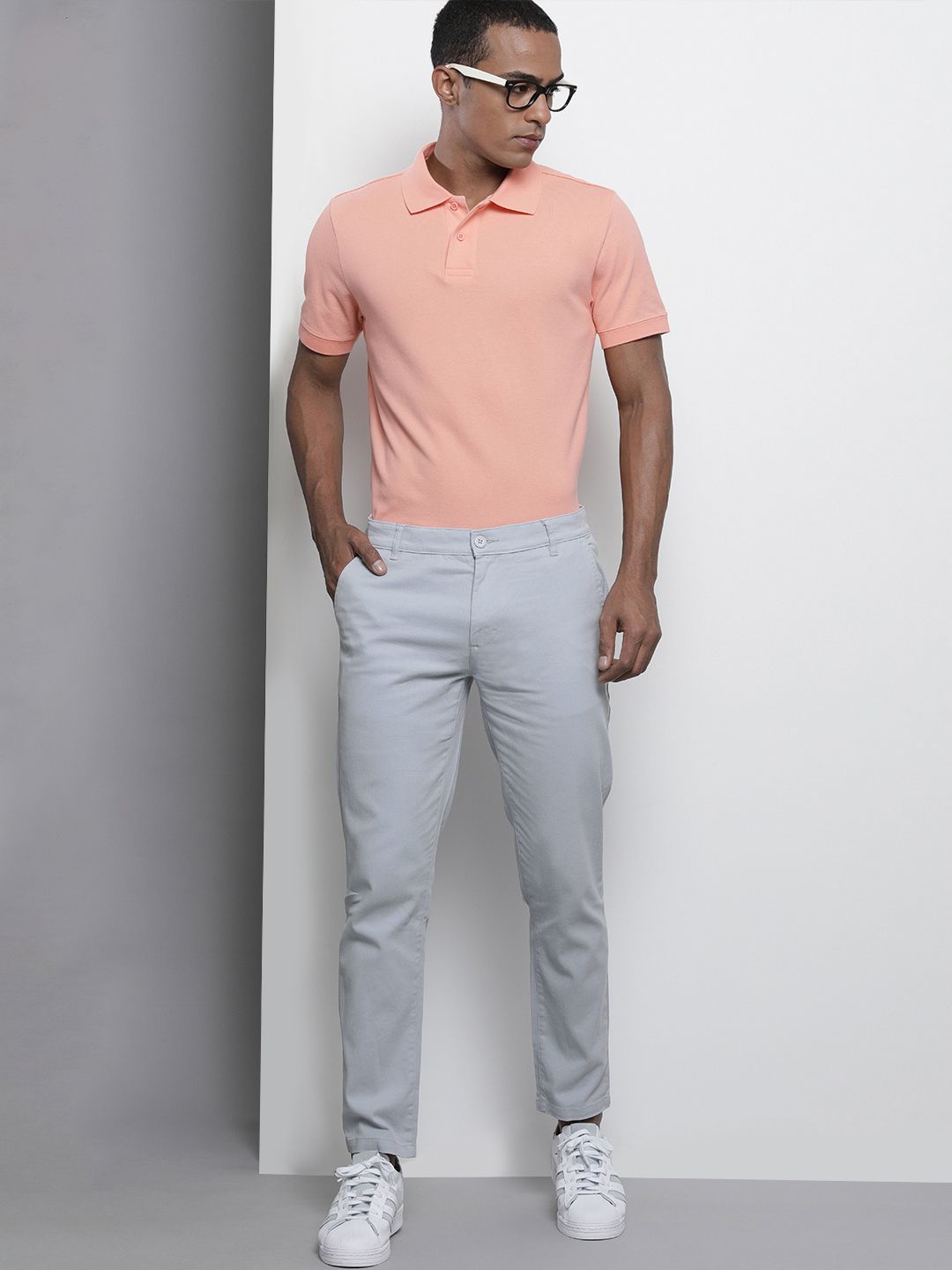 The Indian Garage Co Men Blue Slim Fit Chinos Trousers