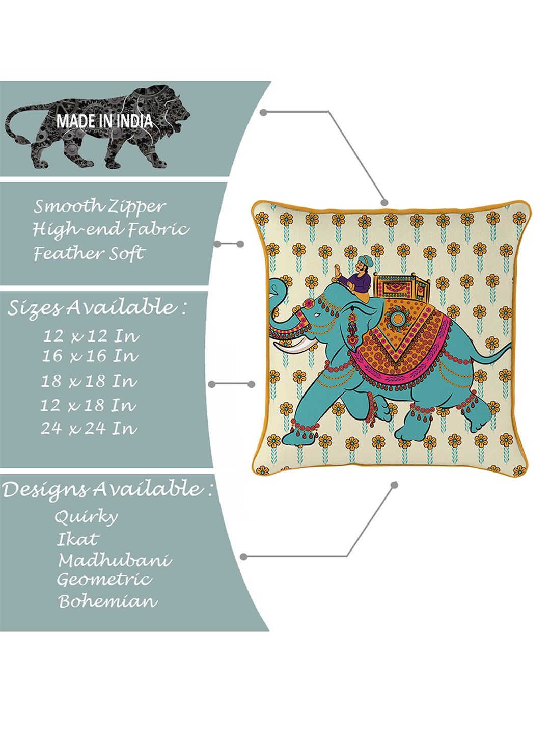 STITCHNEST Blue & Cream-Coloured Set of 5 Floral Velvet Square Cushion Covers