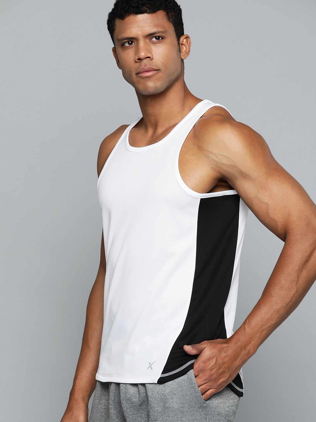 HRX by Hrithik Roshan Rapid-Dry Colourblocked Sleeveless Running T-shirt