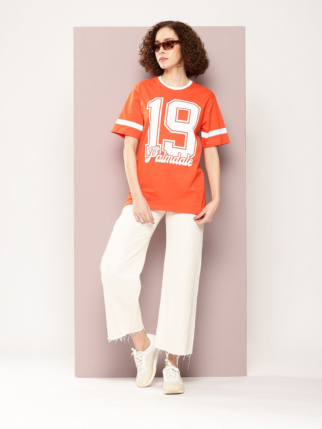 DILLINGER Women Typography Printed Pure Cotton Oversized T-shirt