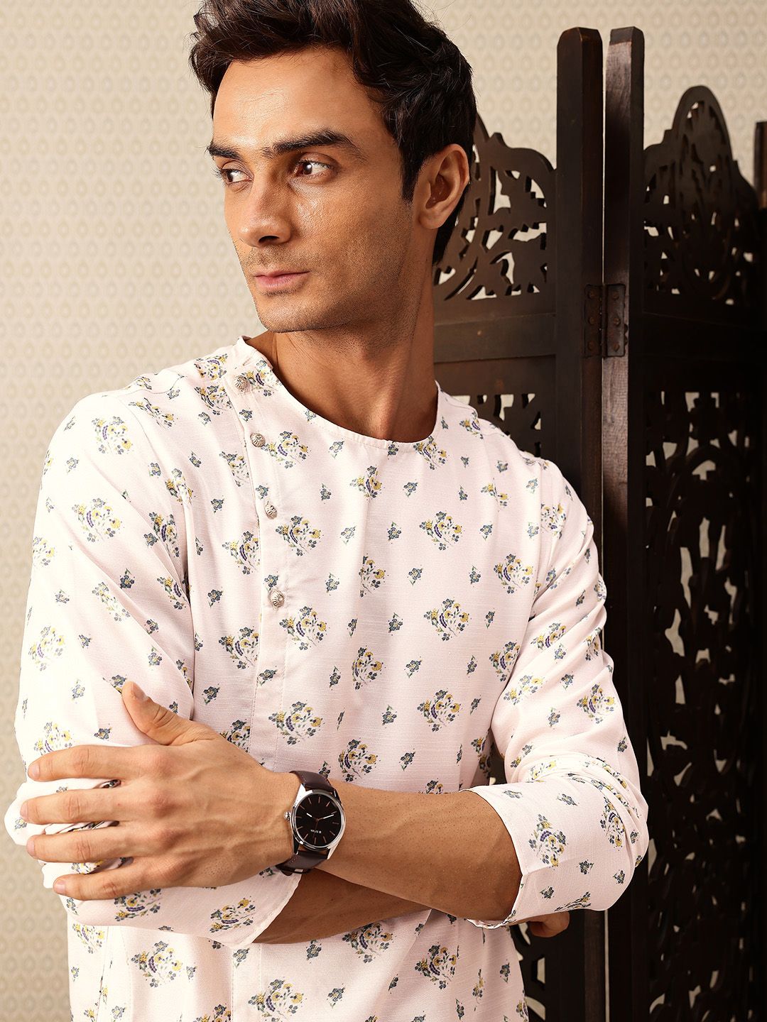 House of Pataudi Floral Printed Rozana Kurta