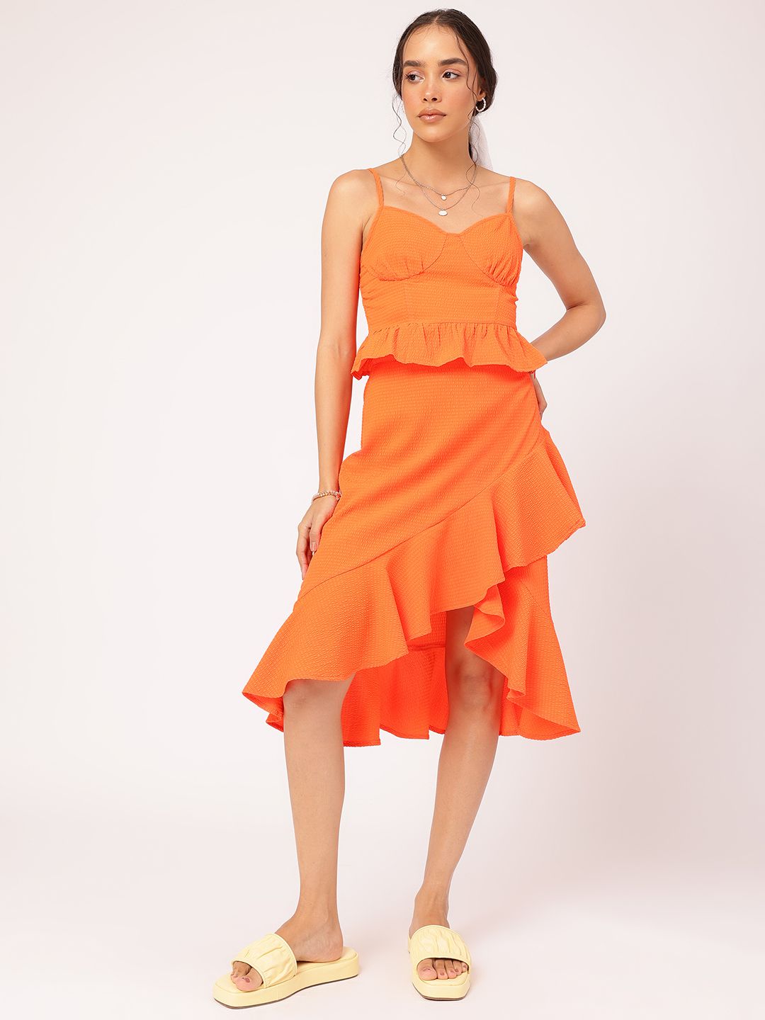 DressBerry Ruffles Charade Seersucker Top & Skirt Co-Ords