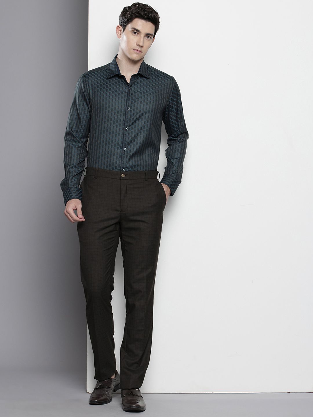 The Indian Garage Co. X Luxe Slim Fit Checked Formal Shirt