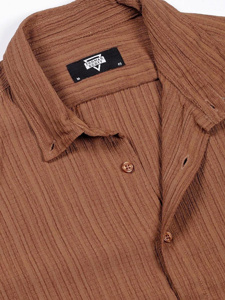 Thomas Scott Men Classic Slim Fit Opaque Casual Shirt