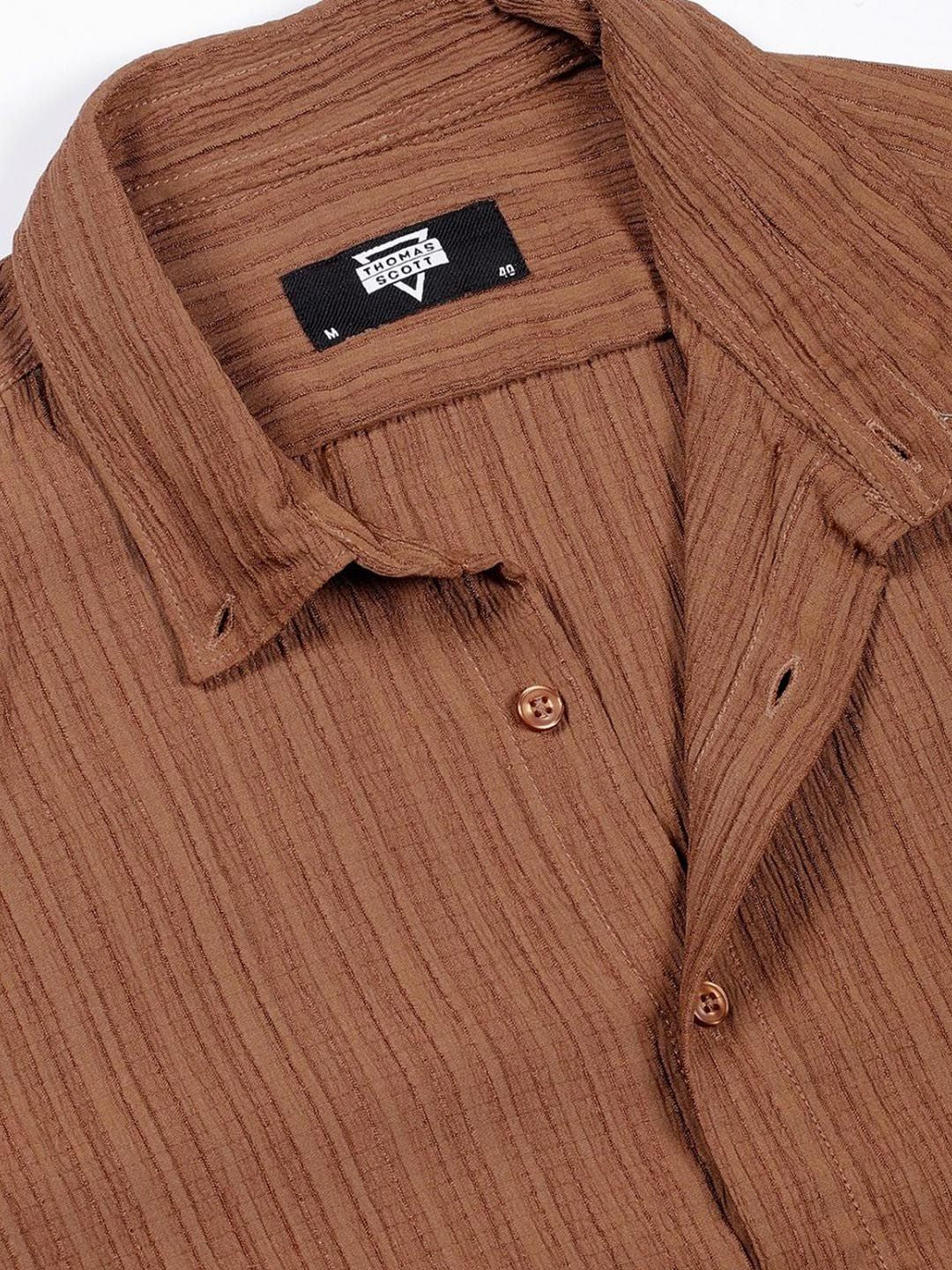 Thomas Scott Men Classic Slim Fit Opaque Casual Shirt
