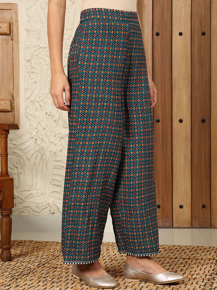W Women Textured Pleated Trousers