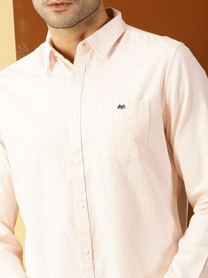 Thomas Scott Men Orange Smart Slim Fit Opaque Casual Shirt