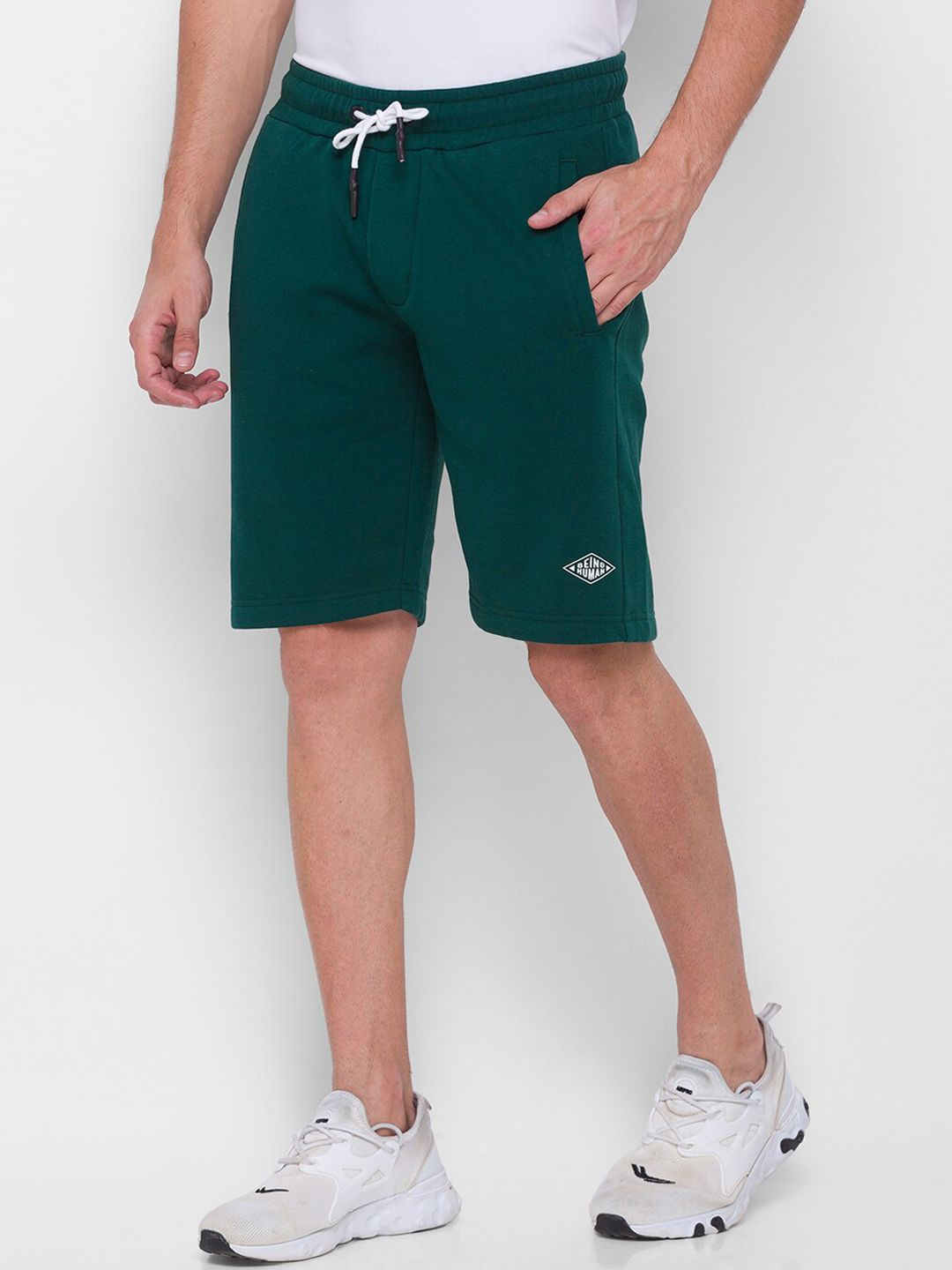 Being Human Men Teal Solid Regular Fit Sports Shorts