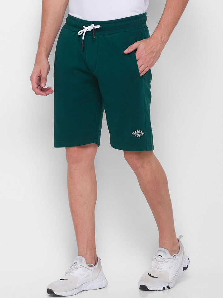 Being Human Men Teal Solid Regular Fit Sports Shorts