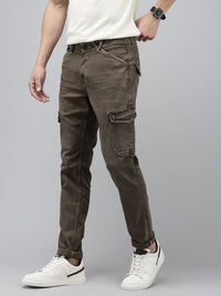SPYKAR Men Trooper Regular Fit Light Fade Stretchable Cargo Style Jeans