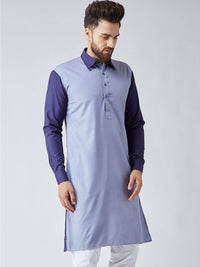 SOJANYA Men Blue Solid Pathani Kurta