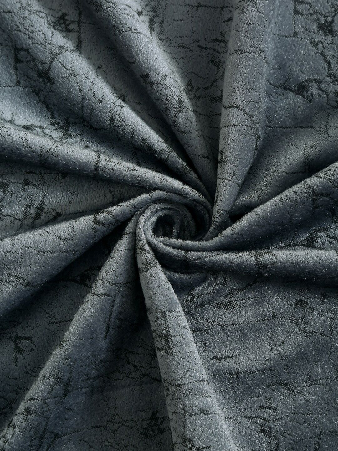 Cortina Set Of 2 Grey Abstract Printed Room Darkening Velvet Door Curtains
