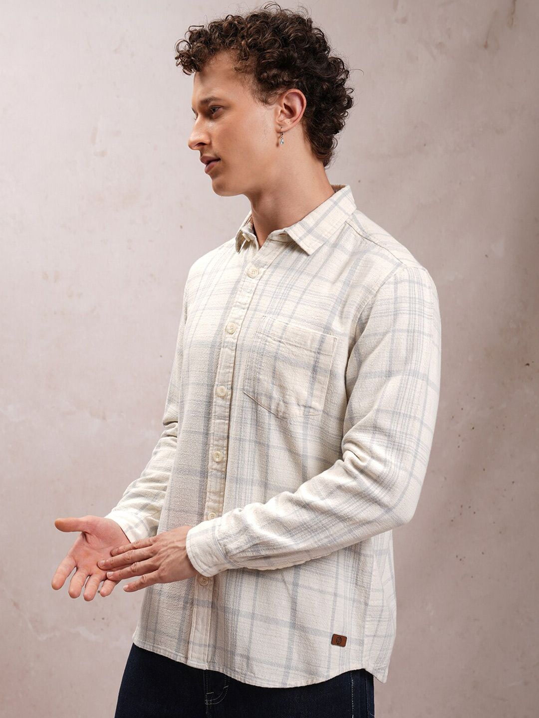 LOCOMOTIVE Premium Tartan Checked Dobby Textured Cotton Shirt