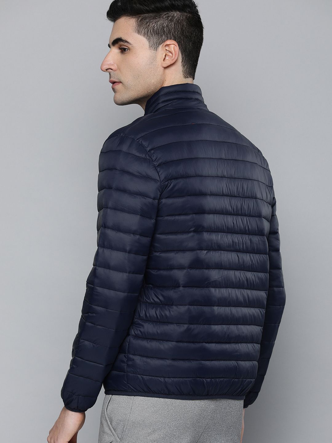 HRX by Hrithik Roshan Men Navy Blue Solid Padded Jacket