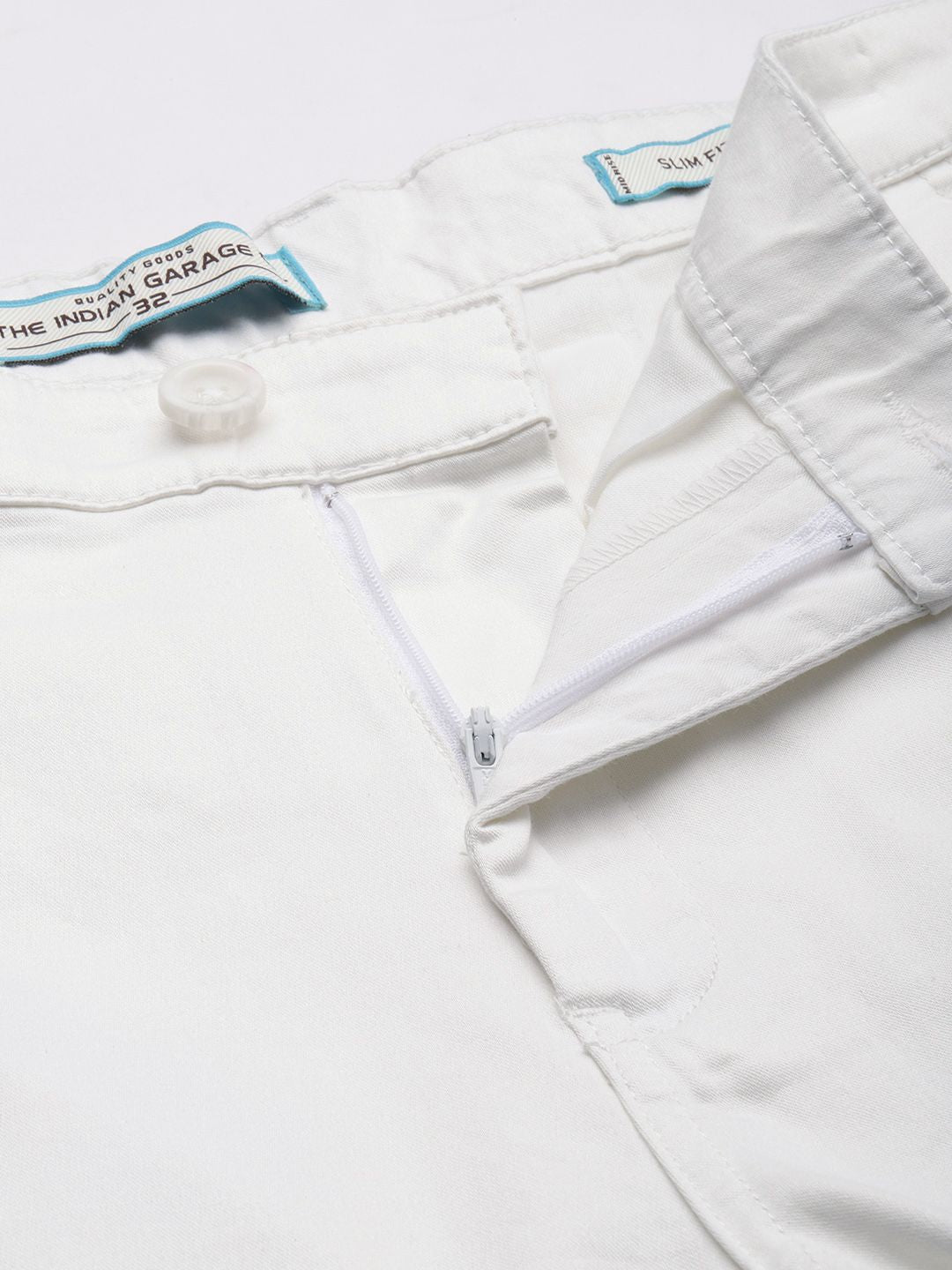 The Indian Garage Co Men Solid Slim Fit Chinos Trousers