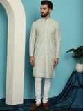 SOJANYA Geometric Woven Design Straight Kurta with Churidar