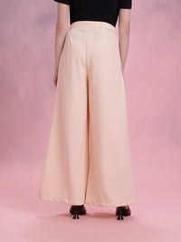 DressBerry Women Textured High-Rise Pleated Wide-Leg Trousers
