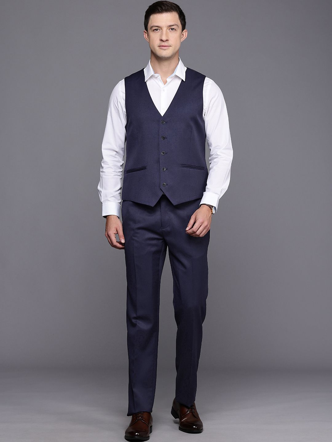 Raymond Contemporary Fit Wrinkle Free Single Breasted 3-Piece Formal Suit