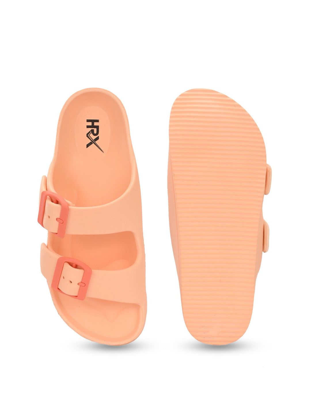 HRX by Hrithik Roshan Women Orange-coloured Rubber Sliders