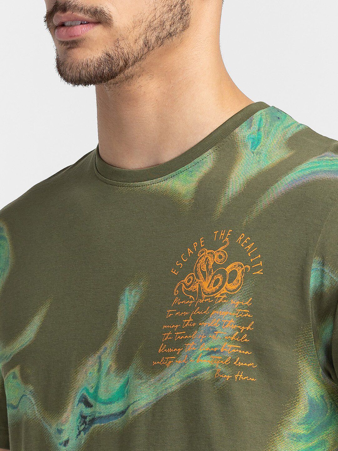 Being Human Abstract Printed Regular Fit T-shirt